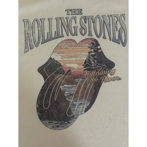 The Rolling Stones Graphic T-Shirt Unisex XL Cream Following the River NWOT